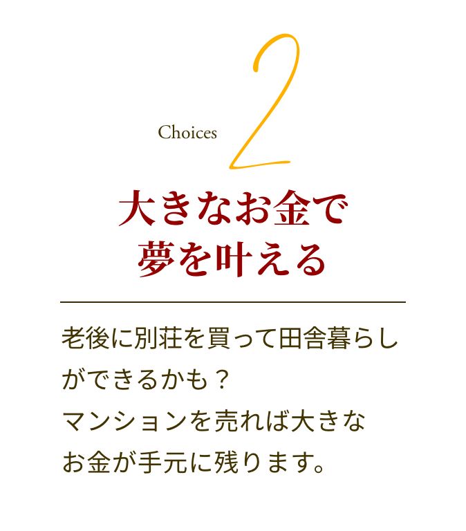 売却して大金を一度に手にする