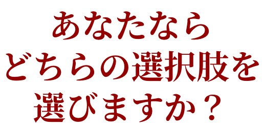 あなたならどちらの選択肢を選びますか？